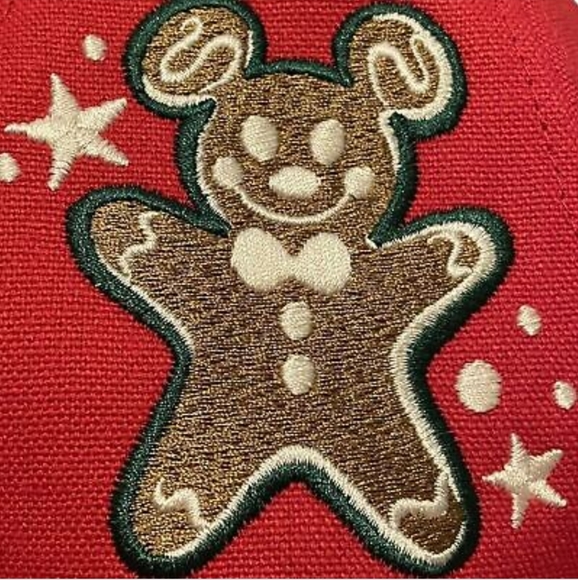 NWT Disney Mickey Mouse Gingerbread Man Ears Adjustable Red Hat Adults - Picture 4 of 5